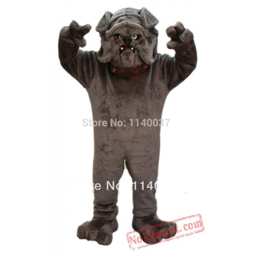 Grey Bulldog Mascot Costume