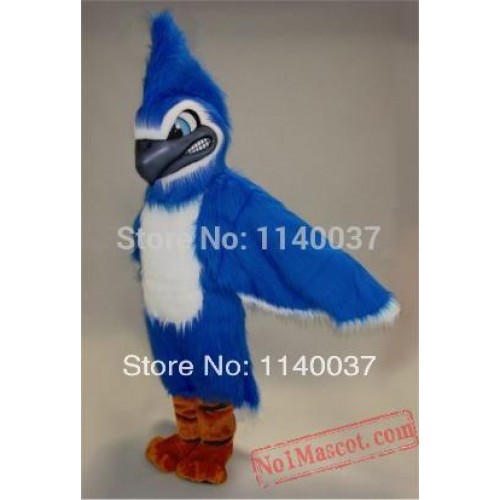 Long Hair Plush Material Fierce Blue Jay Mascot Costume