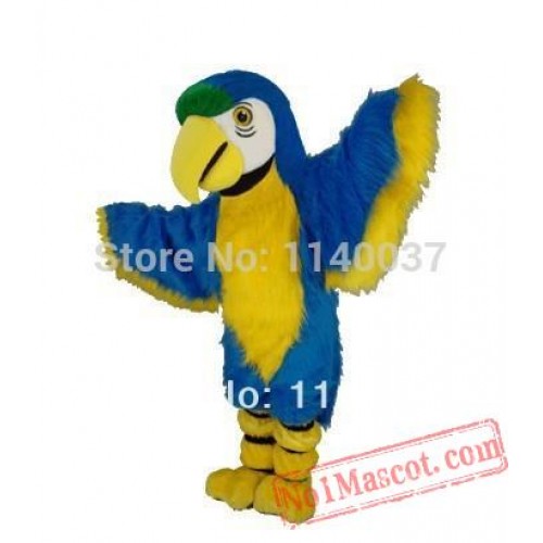 Long Hair Material Blue Macaw Mascot