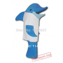 Professional Custom White Coate Blue Dolphin Mascot Costume