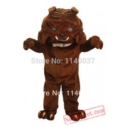 Blue Eye Brown Bulldog Mascot Costume