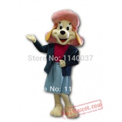 Brand New Pink Hat Yellow Basset Dog Mascot Costume