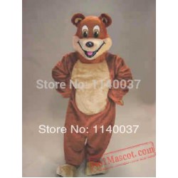 Smiling Cartoon Bear Mascot Costume