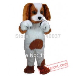 White & Brown Puppy Dog Mascot Costume