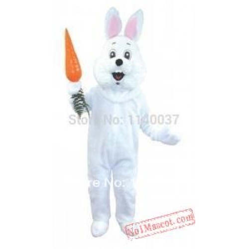 White Bunny Easter Rabbit Mascot Costume