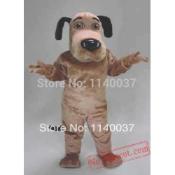 Yellow Eye Black Ears Brown Dog Mascot Costume