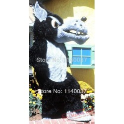 Huge Black Wolf Mascot Costume