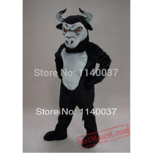 Mascot Black Fierce Bull Mascot Costume