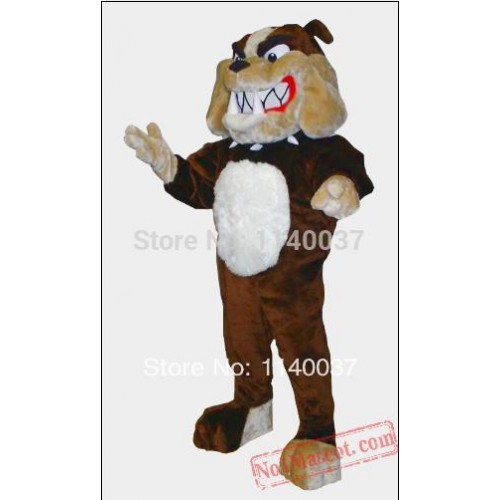 Brown Bulldog Mascot Costume