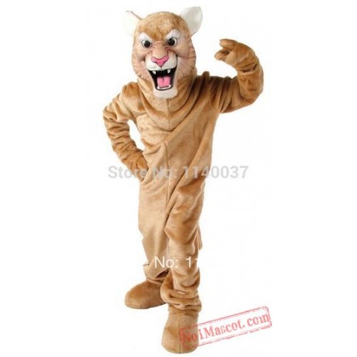 Tan Leopard Panther Cat Cougar Mascot Costume