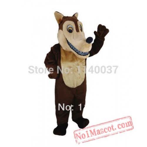 Brown Wolf Mascot Costume