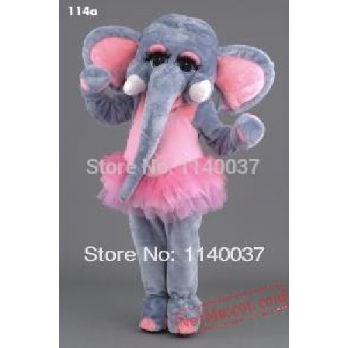 Pink Ballerina Elephant Mascot Costume