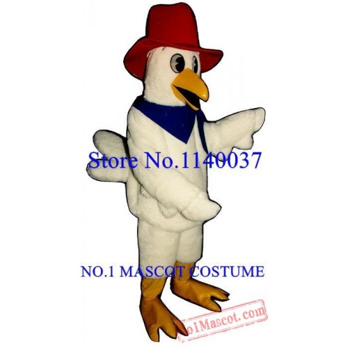 Red Hat White Chicken Mascot Costume