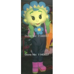 Blue Flower Girl Mascot Costume