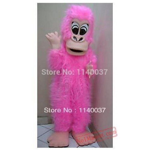 Pink Gorilla Mascot Costume