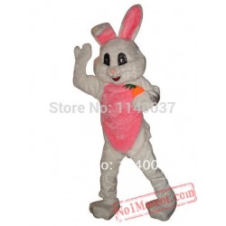 Pink White Easter Bunny Rabbit Mascot Costume