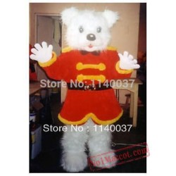 Plush White Bear Mascot Costume