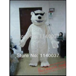 Humorous Fat Sunglasses Polar Bear Mascot Costume