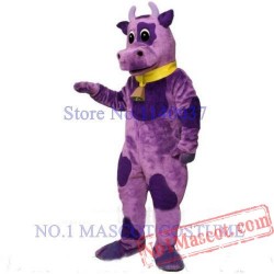 Purple Violet Bull Cow Mascot Costume