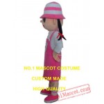Pink Girl Mascot Costume