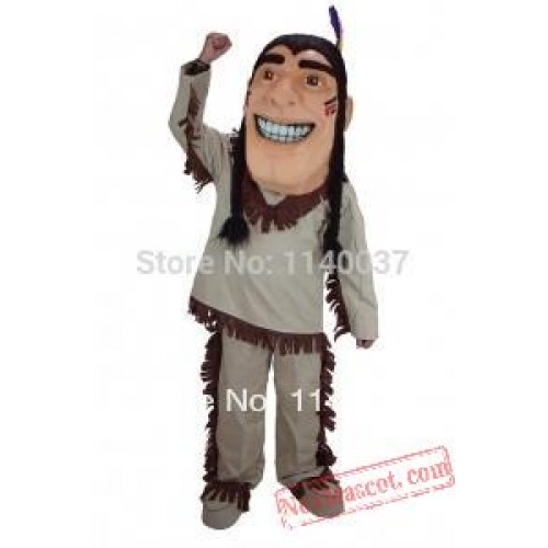 Mascot Happy Brave Indian Mascot Costume