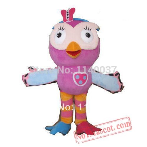 Pink Owl Mascot Costume