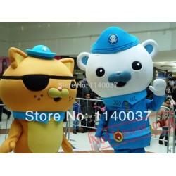 Blue Cat And Bear Mascot Costume