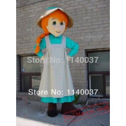 Blue Dress Girl Mascot Costume